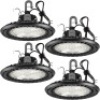4 Packs High Bay LED Lights, High Bay Led Shop Lights for Warehouse Barn Factory, 5000K Daylight, 240W, 100-277V, Dimmable 0-10V, Waterproof, Commercial Bay Lighting, Super Bright, UL,Black