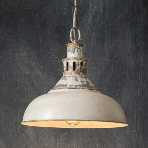 CTW Home Collection Distressed White Barn Pendant Light