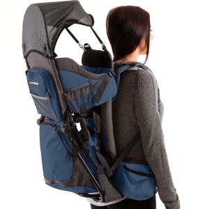 Hiking Baby Carrier Backpack - Comfortable Baby Backpack Carrier - Toddler Hiking Backpack Carrier - Child Carrier Backpack System with Diaper Change Pad, Insulated Pocket + Rain and Sun Hood