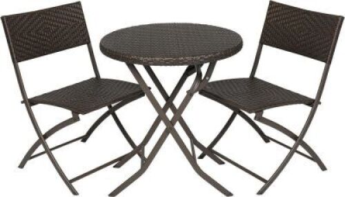3pc Rattan Patio Bistro Set&nbsp;