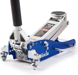 TONDA Floor Jack, Low Profile 2 Ton Hydraulic Aluminum and Steel Car Jack with Dual Pump System, Rapid Lift, Blue