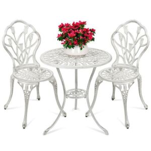 3-Piece Cast Aluminum Patio Bistro Furniture Set