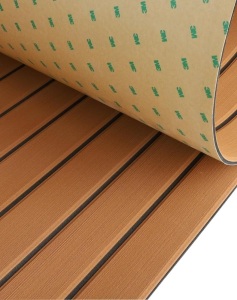 Hjdeck Boat Flooring EVA Foam Boat Decking with 3M Self-Adhesive Backing, Boat Foam Flooring Marine Carpet Faux Teak Sheet for Yacht Fishing Boat Kayak Motorboat RV Floor Helm Pad