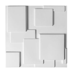 Art3D Decorative 3D Wall Panels, White Squares, 12 Tiles 32 SF