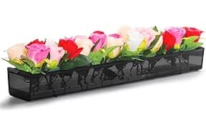 Acrylic Flower Vase Rectangular Floral Centerpiece-18 holes