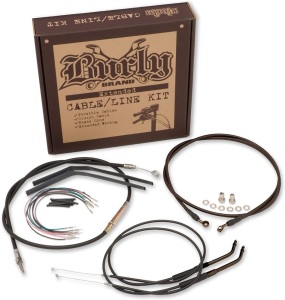 Burly Brand Cable/Brake Line Kit for Ape Hangers for Harley Davidson 1996-2005 FXD Models, 12" - Appears New