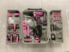 KingTool 219 Pieces Pink Tool Kit with 12V Max Power Cordless Drill - 5