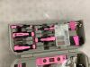 KingTool 219 Pieces Pink Tool Kit with 12V Max Power Cordless Drill - 8