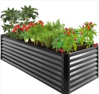 Outdoor Metal Raised Garden Bed for Vegetables, Flowers, Herbs - 8x4x2ft