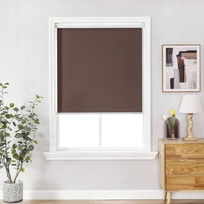 ChrisDowa 100% Blackout Roller Shade, Brown, 22"w x 72"h