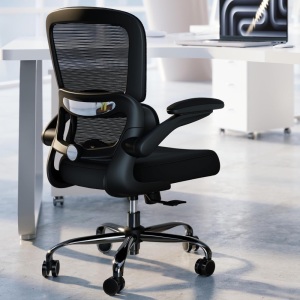 Office Chair - Ergonomic Desk Chair with Adjustable Lumbar Support, Mesh Computer Chair, Executive Chair for Home Office Comfortable Lumbar Support (Black)