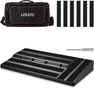 Guitar Pedal Board, LEKATO Pedal Board 20"x10"x2.4", Guitar Pedal Case with Compartment for Power Supply, Carry Bag and Mounting Tape