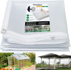 Lot of (2) Chocikick Clear Tarp Heavy Duty Waterproof 8 x 20 FT, 20 Mil 