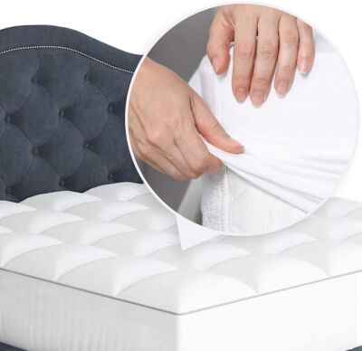  Sleep Mantra King Size Cooling Pillow-Top Mattress Topper 