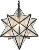 Modern Moravian Star Pendant Light Seeded Glass, 16" 