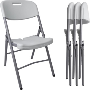 Plastic Folding Chairs 4 Pack, Comfortable Heavy Duty Metal Sturdy Foldable Chair, Lightweight Indoor Outdor Event Chair for Wedding Party Office Home