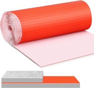 1 Roll Uncoupling Membrane for Tile 1/8''(3mm) Thick Waterproofing Membrane Tile Crack Prevention Membrane Anti Fracture Flooring Underlayment for Bathroom Shower Kitchen Basement (323 Sqft)