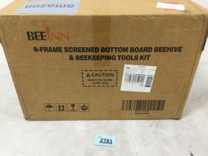 8-Frame Screened Bottom Board Beehive and Beekeeping Tools Kit