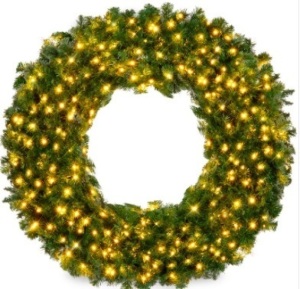 48" Pre-Lit Artificial Fir Christmas Wreath w/ LED Lights, Plug-In, PVC Tips $246.99