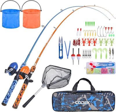 CODEK Kids Fishing Pole Set with Full Starter Kit