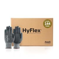 Case of Ansell HyFlex Cut-Resistant Nylon Spandex Industrial Gloves w/Foam Nitrile Palm, Medium, 144 Pairs