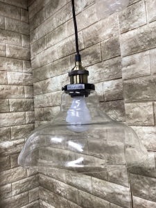 Vintage glass hanging light