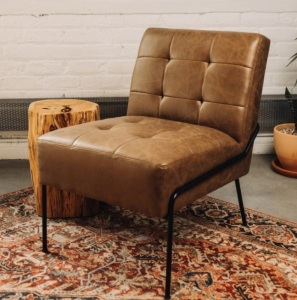 Lot of 2 eLuxury Upholstered Tufted Accent Chairs Brown faux leather $299.99 x 2 $599.98