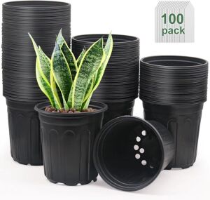 1 Gallon Nursery Pots, 100 Pack 