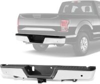 &nbsp;Chrome Rear Step Bumper Assembly w/Max Tow Hitch & Parking Aid Sensor Hole for 2015-2020 Ford F-150&nbsp;