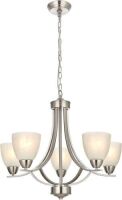 BONLICHT 5 Light Transitional Chandelier, Brushed Nickel&nbsp;