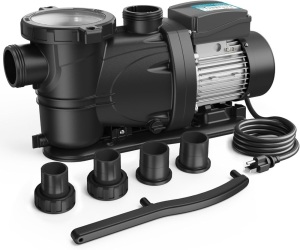 3 HP Above Ground Pool Pump with Timer, 115V, 4135GPH, 1.25"&1.5''Connection, High Flow, Powerful Self Primming Swimming Pool Pumps with Filter Basket