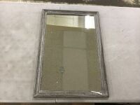 Rustic Wall Mirror with Wood Frame 26" x 18"&nbsp;
