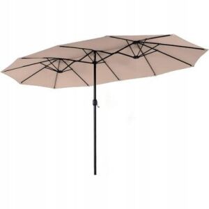 13' Beige Rectangle Market Patio Umbrella