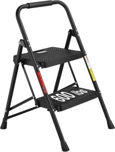 BONTEC 2-Step Ladder, Folding Step Stool