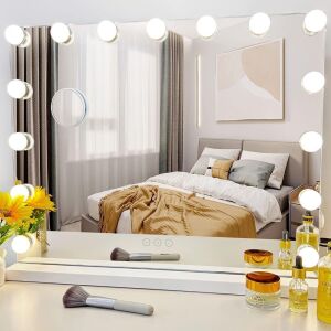 Lighted Vanity Mirror with 15 Dimmable Bulbs