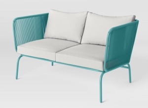 Fisher Outdoor Patio Loveseat Blue-Green - Project 62 $425