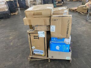 Pallet of Medical Equipment - Toilet Risers, Transfer Bench, Bed Rails