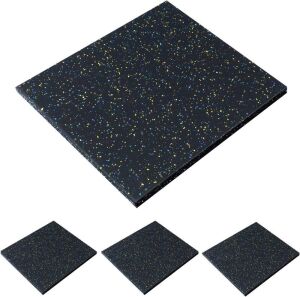 Interlocking  Heavy Duty Rubber Flooring, 20" x 20", 4 pack 