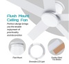 wurzee 60 inch Ceiling Fan with Light, White Flush Mount Ceiling Fan 6 Speeds DC Reversible Motor, 5 Blades, Timing, Dimmable, Memory Function for Bedroom, Kitchen, Patio $159.99 - 2