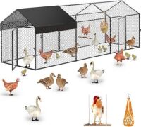 &nbsp;Large Metal Chicken Coop Chicken Run with Cover 120"&times;40"&times;40"