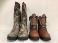 Lot of (2) Mens Boots, 13 and 12 W, E-Commerce Return, Sold as is