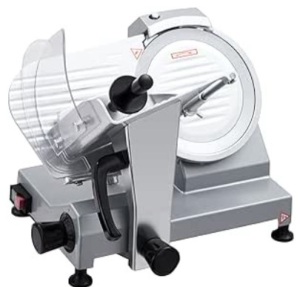 Commercial Meat Slicer,10 inch Electric Food Slicer, Semi-Auto 240 W /110V/60HZ Stainless Steel Meat Slicer, Removable Blade 250mm,Adjustable Thickness 0-12MM for Meat,Cheese,Veggies Ham Fruit $259.99