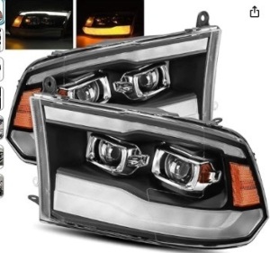 MODIFY STREET AlphaRex Black For 09-18 Ram 1500/10-18 Ram 2500/3500 DRL/Signal LED Dual Projector Headlights $277.00