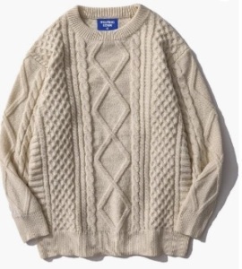 Aelfric Eden Oversized Knit Sweater Solid Vintage Pullover Sweater Unisex Woven Crewneck Knitted Tops (medium) Camel $52.99