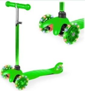 Kids Mini Kick Scooter Toy w/ Colorful Light-Up Wheels, Adjustable T-Bar $71.99