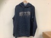 Lot of (2) Branded Mens and Youth Hoodies, Navy L and Olive Youth L, Appears New, Sold as is
