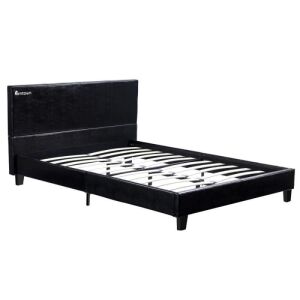 Faux Leather Upholstered Twin Size Modern Platform Bed Frame 