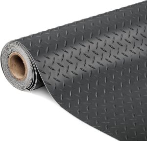 TUFFIOM 7.5 x 20 FT Garage Floor Mat, Thickened Diamond Plate PVC