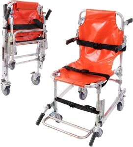 Foldable Aluminum Emergency Stair Climbing Wheelchair, 350.5lb Capacity 