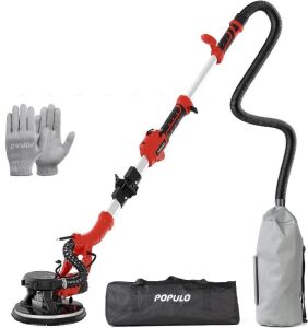 POPULO 810W 7A Electric Drywall Sander with Vacuum Attachment